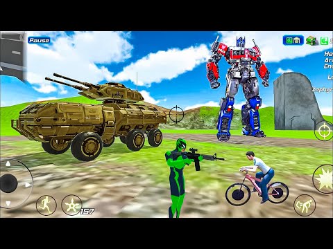 Rope Frog Ninja Hero Vegas Crime Simulator - New Transformers Robot - Android Gameplay #2