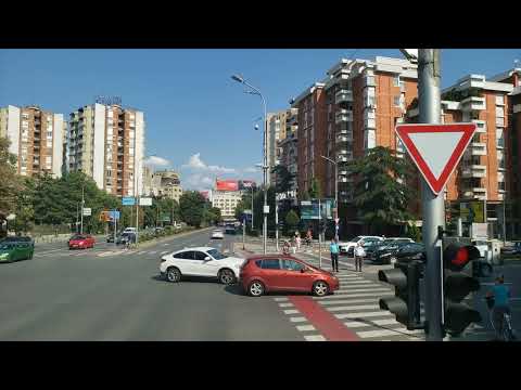 Skopje City Center Bus Ride 4K