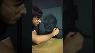 Glitter Portrait 😍 Glue Art🤟 #shorts #lokartist