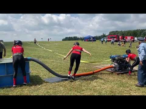 sání z kádě požární útok SDH Ledce - ženy - Tuchom 24.6.2023