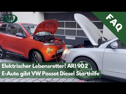 Wie gebe ich einem Verbrenner Starthilfe mit dem E-Auto? ARI 902 Starthilfe Praxistest mit VW Passat