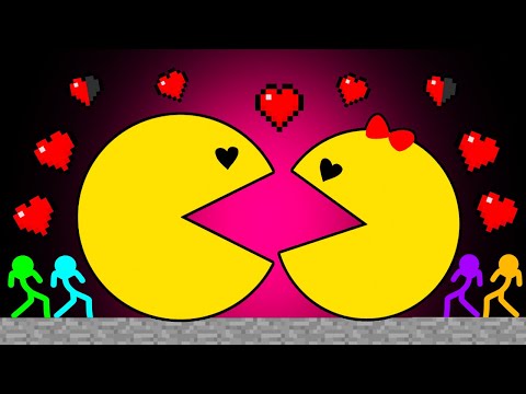 Stickman VS Minecraft: PacMan Love Story - AVM Shorts Animation