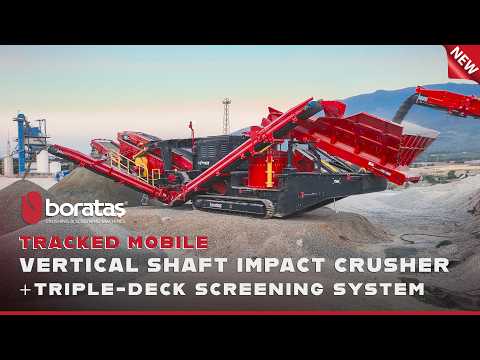Boratas BPV1000-S3 | Tracked Mobile VSI Crusher with Triple-Deck Screening | Paletli Mobil Dik Milli