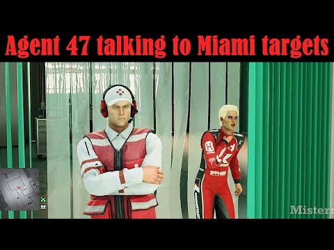 Hitman 2 - Savage Agent 47 quotes, talk to Targets | Miami Map version