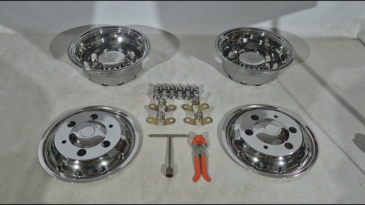 Колпаки из нержавеющей стали OEM (2-кольцевые, 4 шт) Video 1