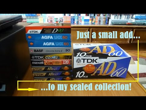 Just a small add to my sealed collection - 'Unboxing' 9 wrapped audio cassettes TDK AD, AGFA LNX etc