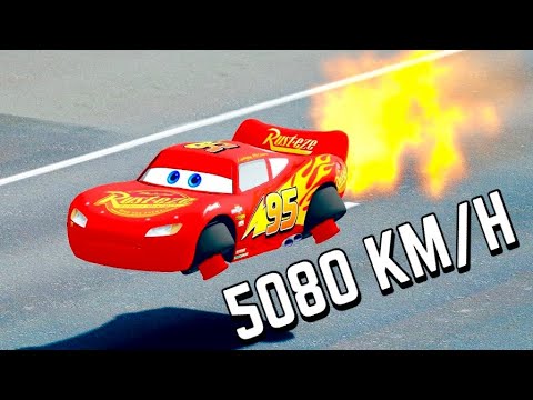 Lightning McQueen Spacecraft TOP SPEED at 5080 KM/H at 20 KM Straight Road