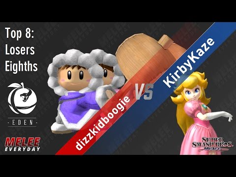 Eden - dizzkidboogie (Ice Climbers) vs. KirbyKaze (Peach) - SSBM - Top 8, LE