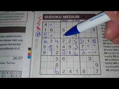 Sudoku Fitness! (#3151) Medium Sudoku puzzle. 07-26-2021