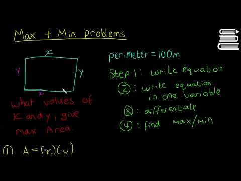 Leaving Cert Maths - Calculus 21 - Max and Min Problems 1