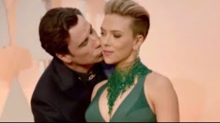 John Travolta Gives Scarlet Johansson Awkward OSCARS Kiss