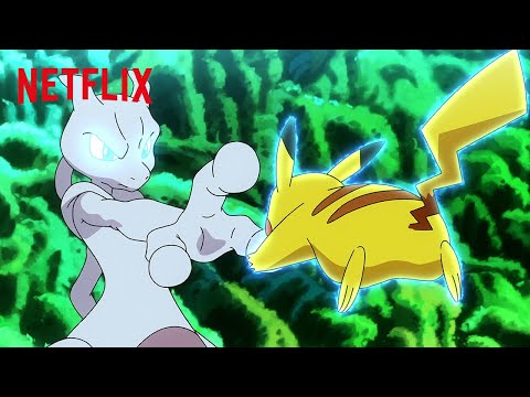 Ash & Goh Battle Mewtwo | Pokémon Journeys: The Series | Netflix Family