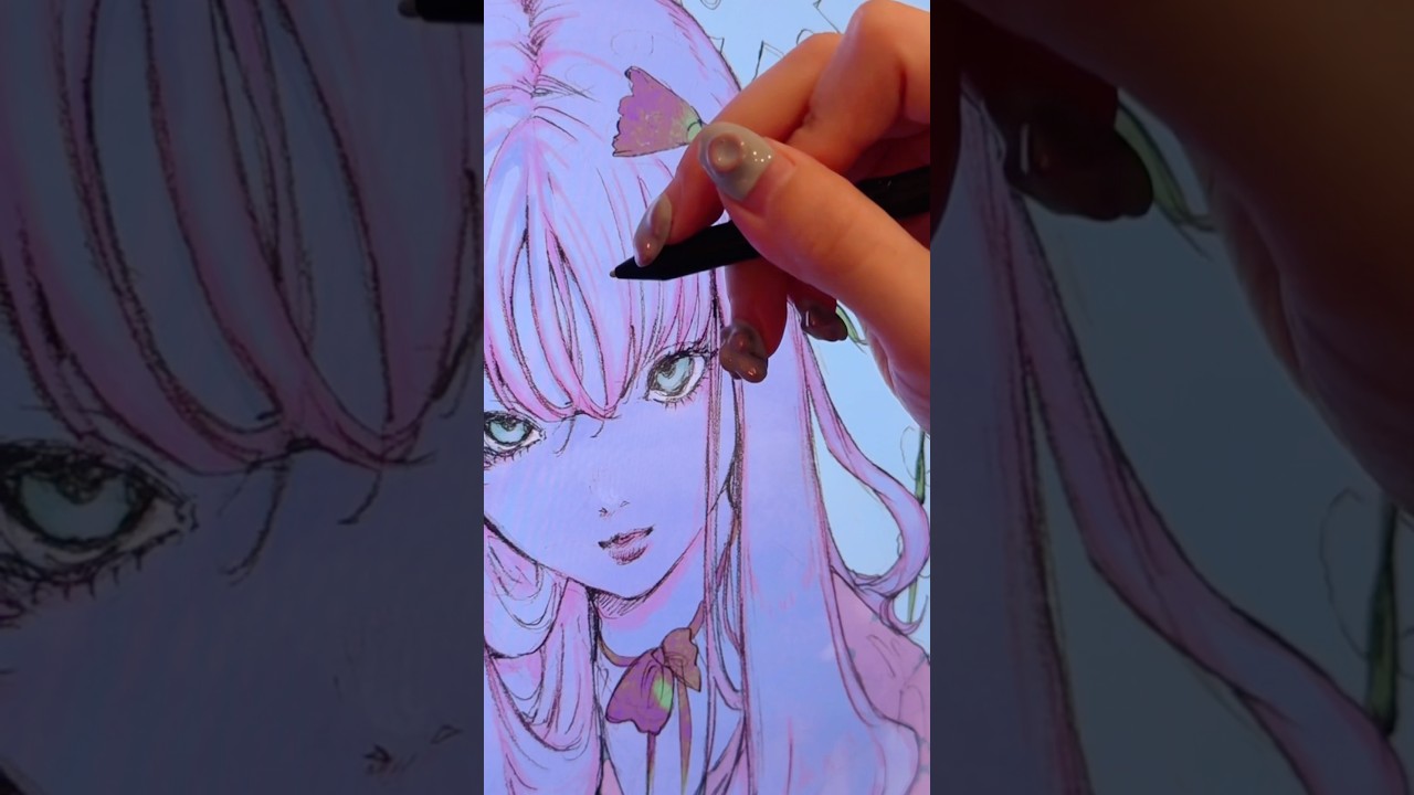 illustration making🦋　#illustration #shorts #animeart #drawing