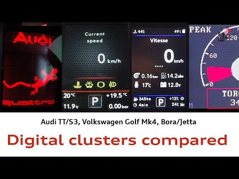 Digital dash LCD upgrade shootout FIS Control VS ColourMFA VS 3DColorMFD VS Liquid Gauge Audi TT Mk1