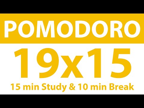 Pomodoro Technique | 19 x 15 min | 15 min Study & 10 min Break | Study Timer | No Music