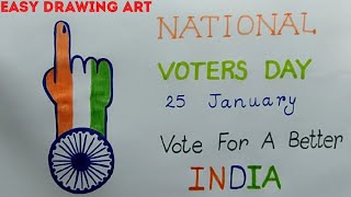 how to draw national voter day poster drawing || vote for a better india drawing