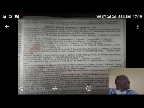 2012 Government waec past question part 1