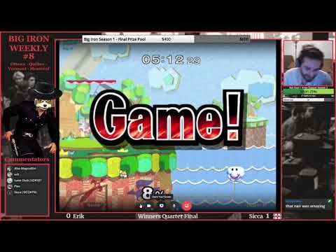 Big Iron #8 - Sicca (Marth) vs Erik (Fox) - Melee Winners Quarter Final