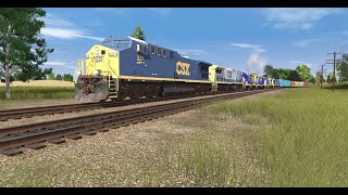 TRS19 Chasing CSX YN3 #229 Leads The Mixed Freight Train On Brand New TRS19 Leadville Sub Division.