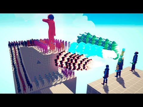 HUGE AMONG US ARMY & GIANT IMPOSTOR vs 3x EVERY GOD | TABS - Totally Accurate Battle Simulator