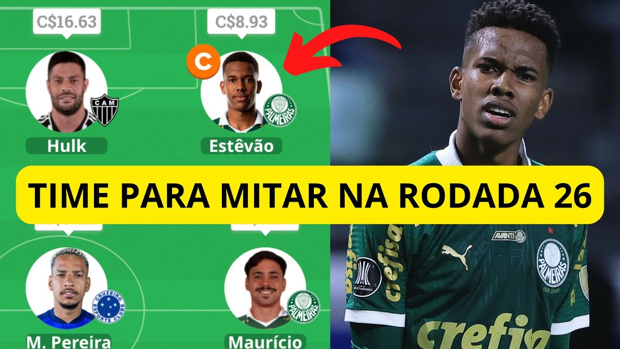 MITAMOS 94 PONTOS! MEU TIME PARA MITAR NA RODADA 26  - CARTOLA FC 2024