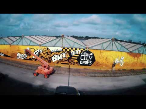 Graffitiwall Antwerp City Drops