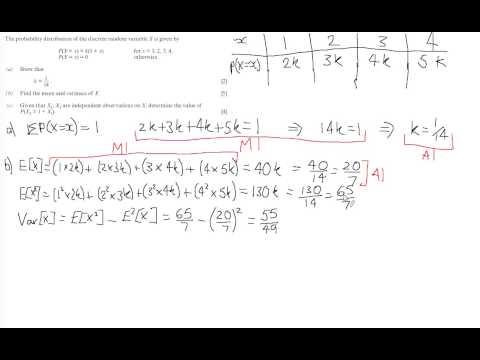 WJEC S1 2013 January Q6 Discrete Random Variables Solution
