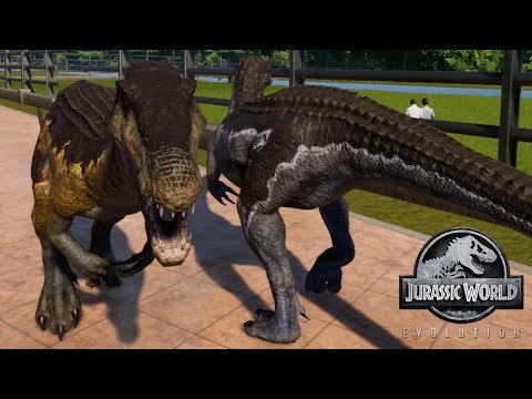 Jurassic World Evolution - 2 Polacanthus & 2 Baryonyx Breakout & Fight! (1080p 60FPS)