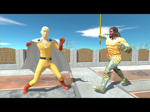 SAITAMA VS AQUAMAN STAIR DEATH RUN - Animal Revolt Battle Simulator
