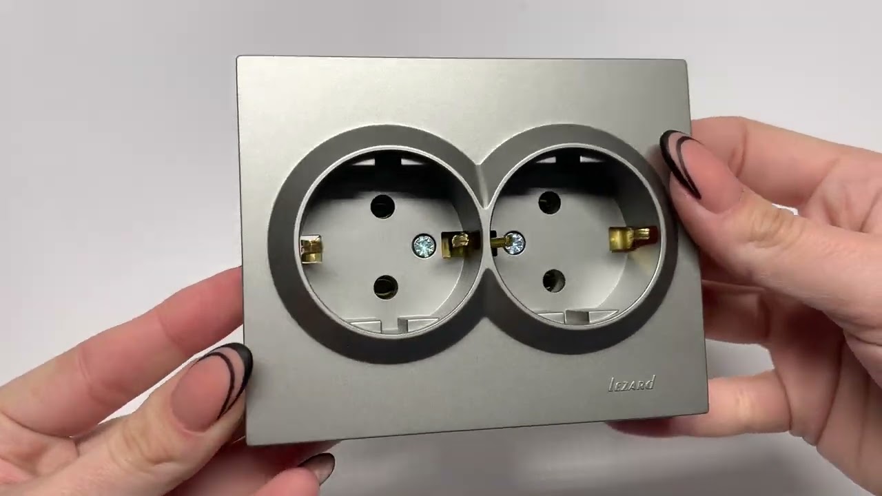 Розетка подвійна з/з LEZARD Vesna сіра 742-3500-127В