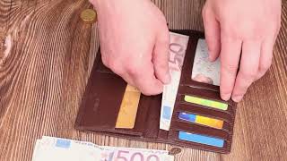 Чоловічий гаманець вертикальний без застібки з натуральної шкіри Canpellini 21904 коричневий