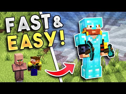 How to Use Villagers to get Diamond Gear FAST in Minecraft