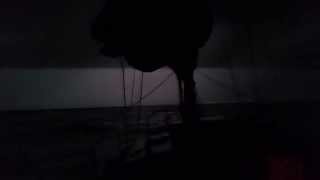 sailing through a thunderstorm and gale force winds near Brighton at night.
