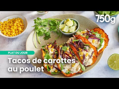 Colorful Tacos with Carrot Tortillas and Marinated Chicken