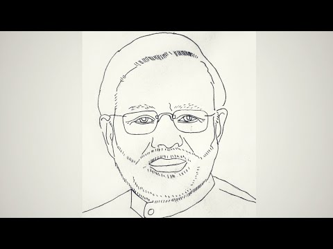 How to draw narinder modi drawing 