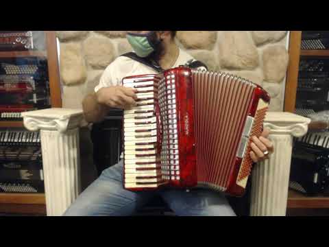 4217 - Red Borsini Nunziola Piano Accordion LMM 41 120 $799