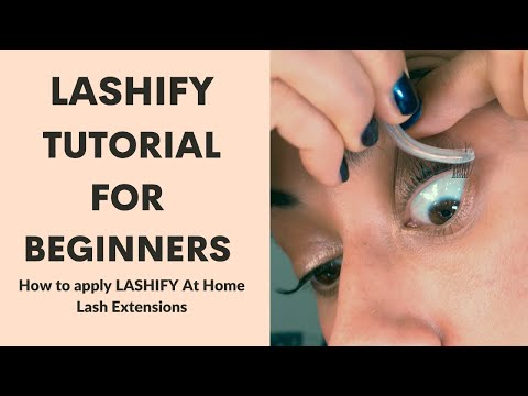 LASHIFY lashes - application tutorial for beginners using Control kit. Close up demonstration.
