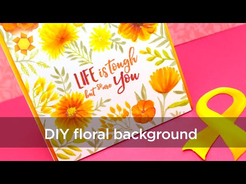 DIY floral background with Copics and solid stamps - BCRF fundraiser