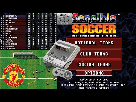 Sensible Soccer Int. Edition Euro Superleague Man Utd SNES - C&M Playthrough