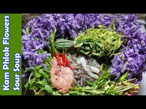 Asian Khmer Cooking food for dinner recipes, Kam Phlok Flowers Sour Soup