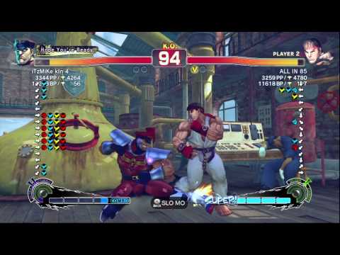 SSF4 AE 2012: iTzMiKe KIn 4 (Bison) vs ALLIN85 (Ryu) - Ranked Match (First to 3) - True HD - Prt.2