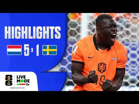 Países Baixos 5-1 Suécia (WC 2026)