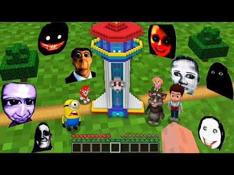 SURVIVAL The Smallest Paw Patrol BASE WITH 100 NEXTBOTS in Minecraft Gameplay Coffin Meme Minions