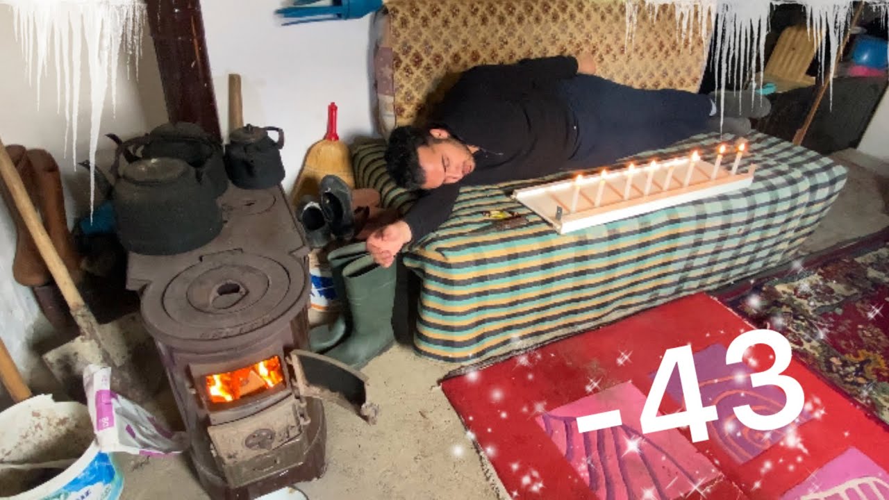 EXTREME Winter Snow Storm Camping -43° Solo Camping 100 Year Old Abandoned Village House