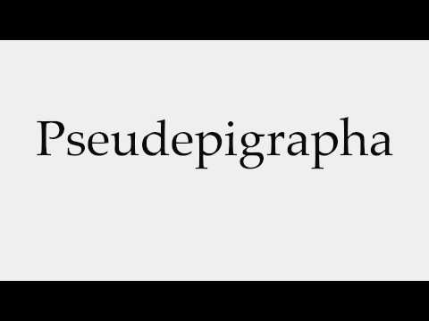How to Pronounce Pseudepigrapha