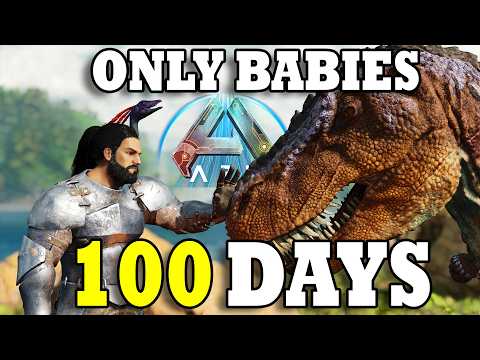 Can I Survive Hardcore Island taming only babies? | The Ultimate 100 days | Ark Survival Ascended