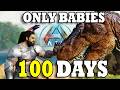 Can I Survive Hardcore Island taming only babies? | The Ultimate 100 days | Ark Survival Ascended
