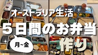 【オーストラリア生活】５日間お弁当内容｜リアルなランチボックスVlog#海外在住ママ #主婦vlog #お弁当作り
