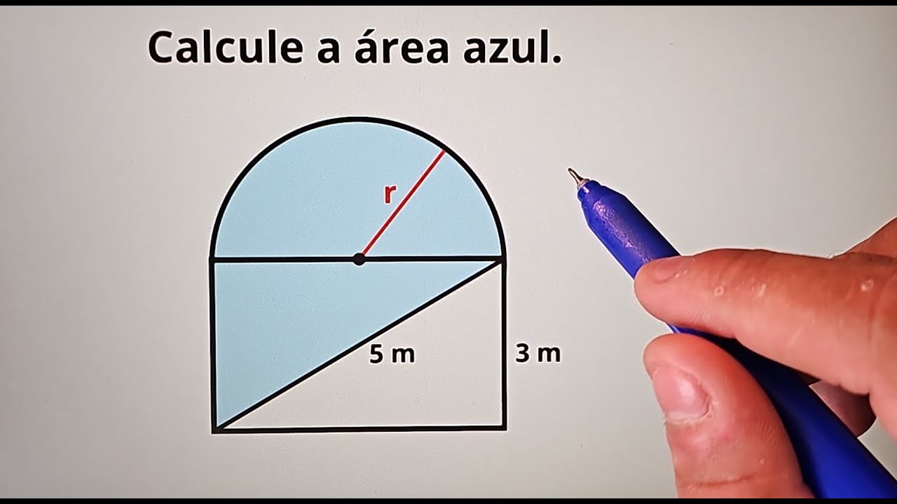 COMO CALCULAR A ÁREA EM AZUL?