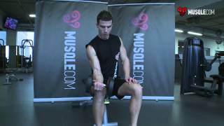 Seated One Arm Dumbbell Palms Up Wrist Curl exercise video thumbnail